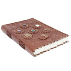 Leather Chakra Stone Notebook, 200 Pages – 22x15 cm – view 3