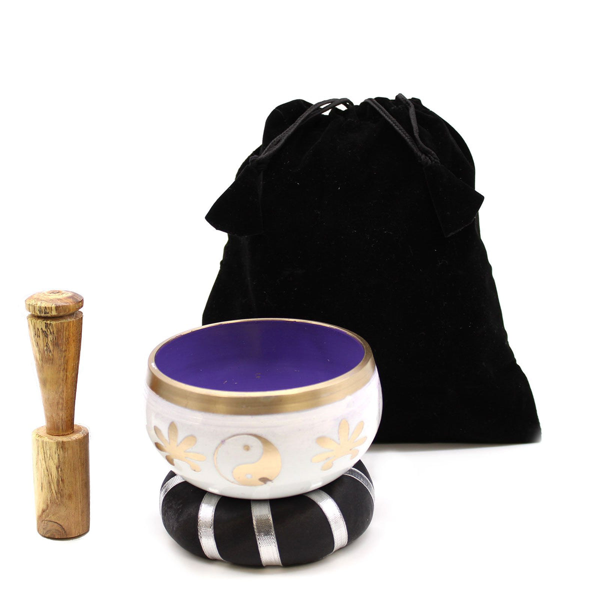 Yin and Yang Singing Bowl Set - White/Purple (10.7cm) – view 4