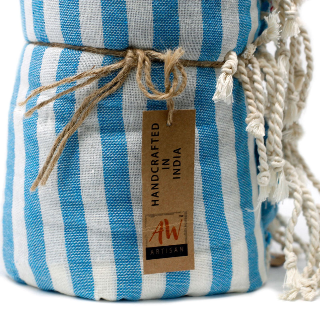 Cotton Pareo Towel - 100x180 cm - Sky Blue – view 5