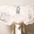 Large Wood Elephant Head, Gold and Whitewash