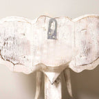 Large Wood Elephant Head, Gold and Whitewash