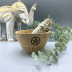 Wooden Ritual Offering Bowl - Pentagon - 12x7cm – view 2