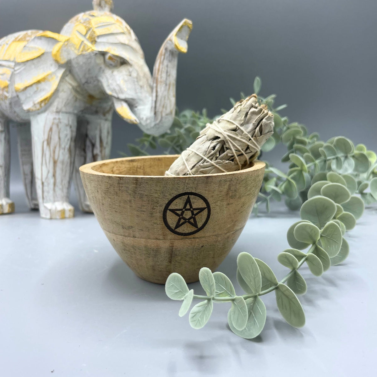 Wooden Ritual Offering Bowl - Pentagon - 12x7cm – view 2