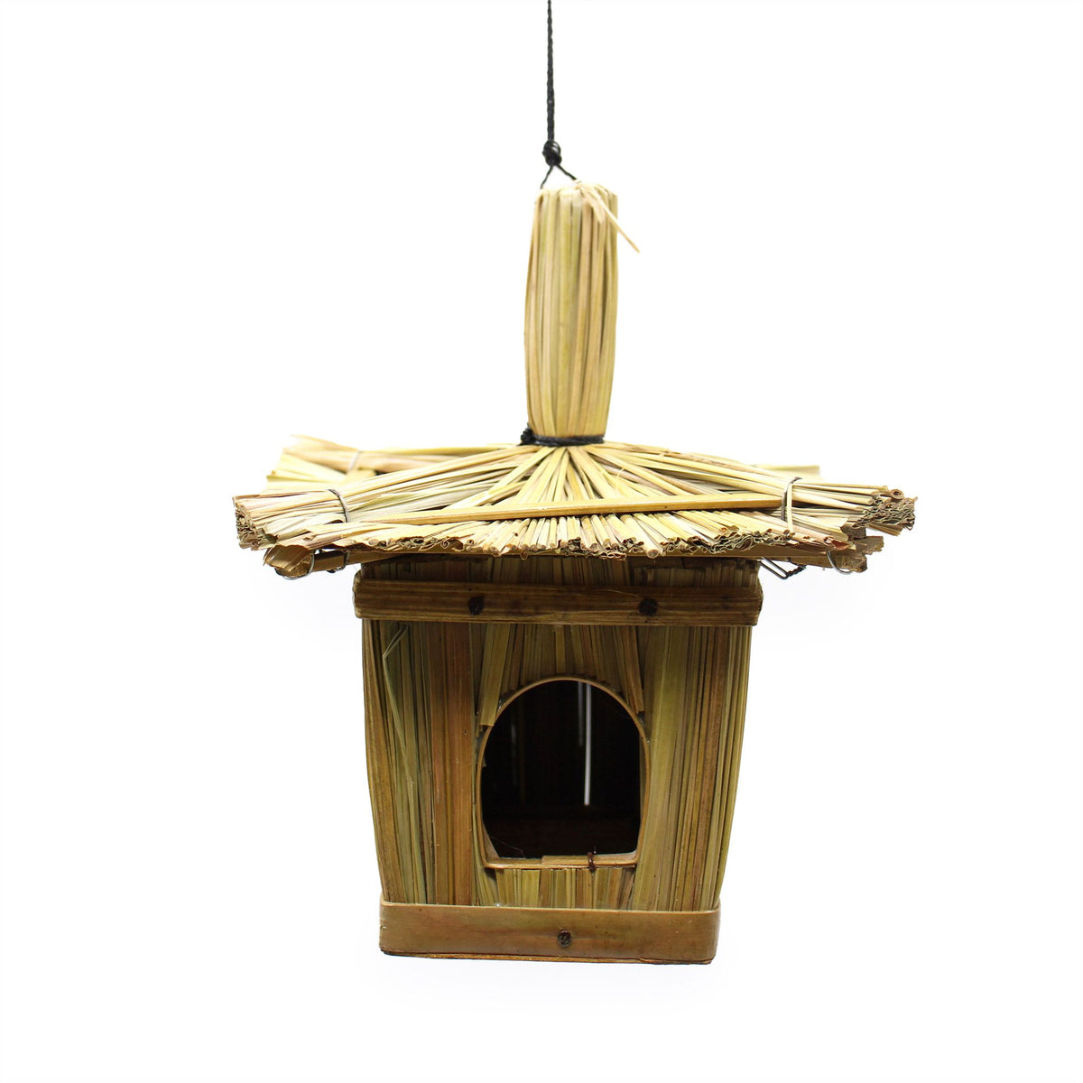 Small Square Seagrass Birdhouse, 18 x 13 cm – view 4