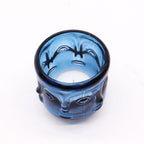 Buddha Faces Glass Candle Jar Set - Royal Blue – view 2