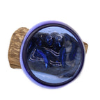 Molten Glass Mini Blue Bowl on Wood – view 6