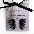Nymph Jet Black Fairy Glass Earrings – view 3
