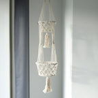 Double-Pot Macrame Plant Hanger, 100cm Long