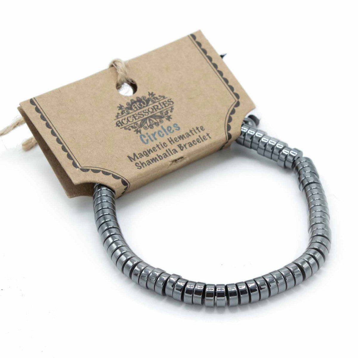 Magnetic Hematite Shamballa Bracelet - Circles Design