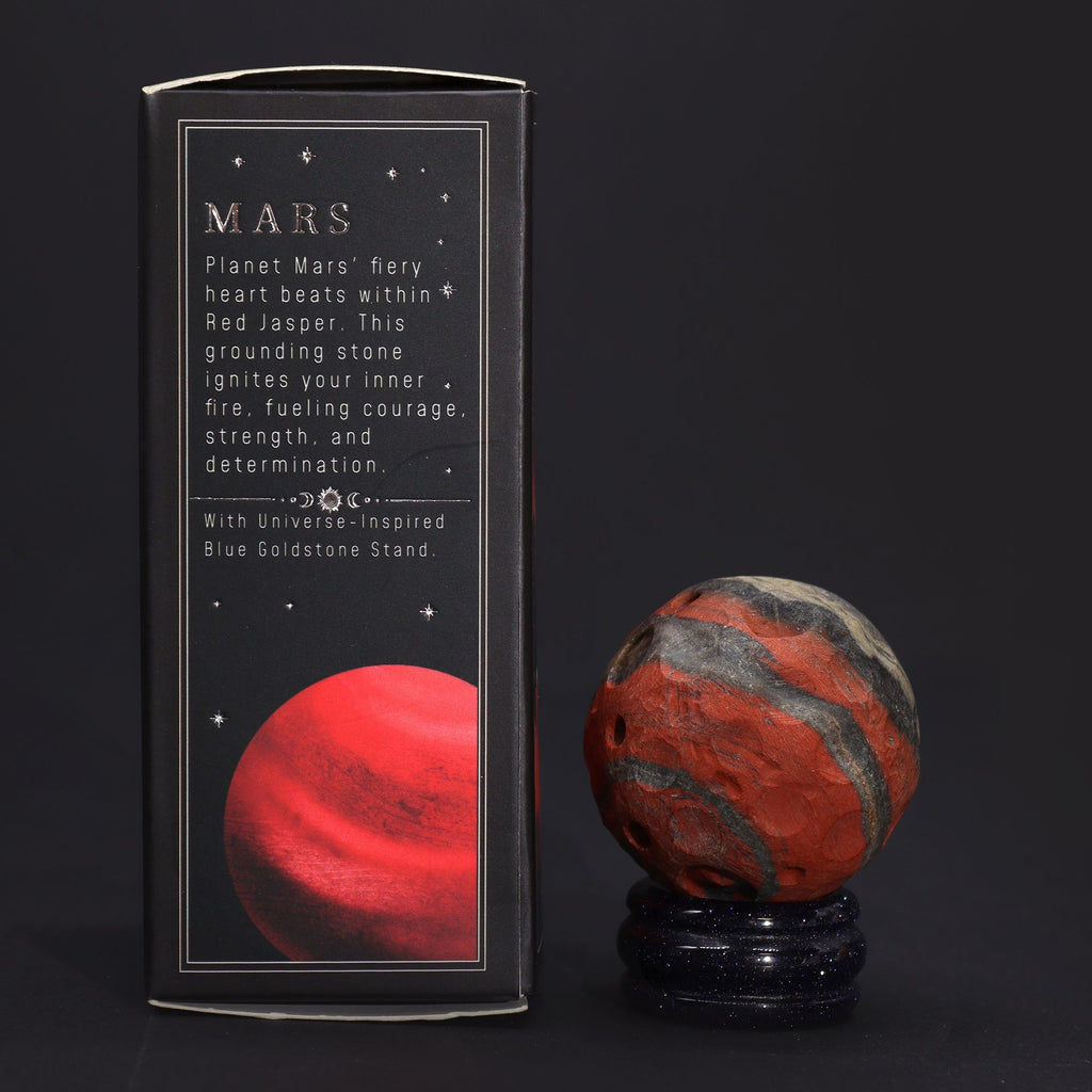 Red Jasper Planet on Goldstone Stand - 40mm – view 7