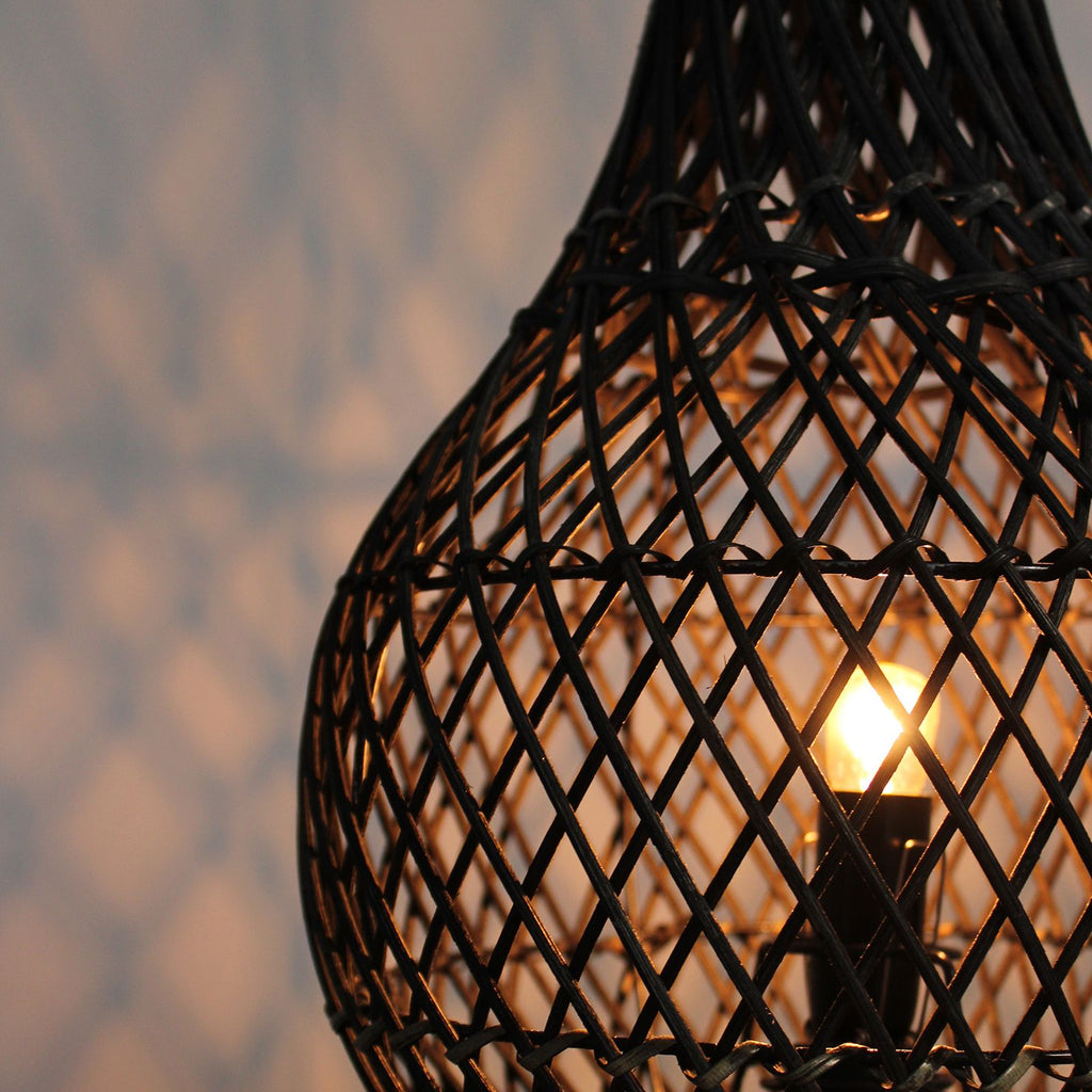 Rattan Table Lamp - Dark Brown – view 8