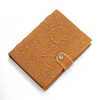 Leather Embossed Floral Notebook, Tan – 18x13.5 cm – view 4