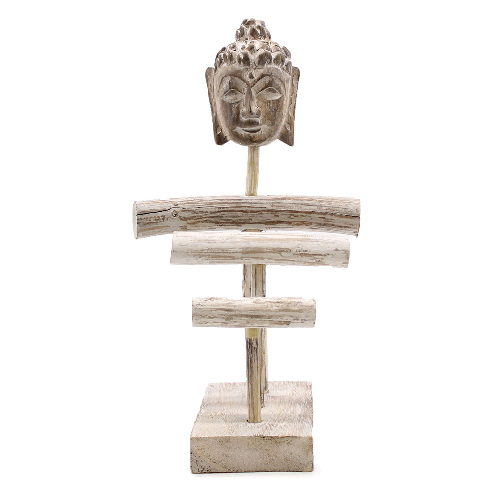 Three Branch and Buddha Jewellery Stand - Whitewash – view 3