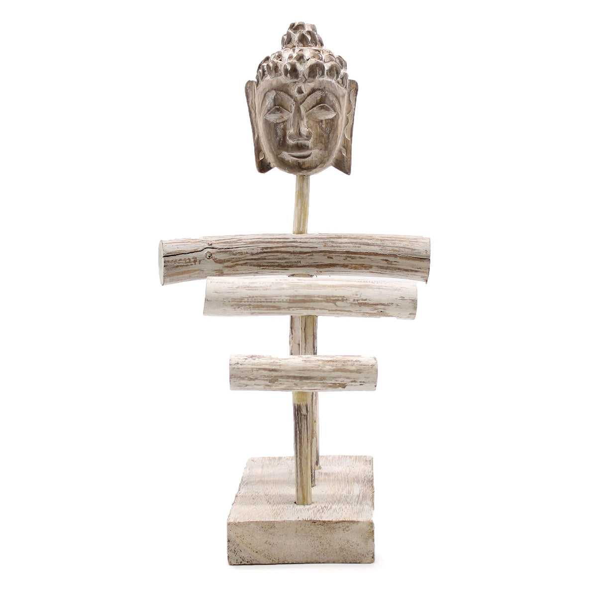 Three Branch and Buddha Jewellery Stand - Whitewash – view 3