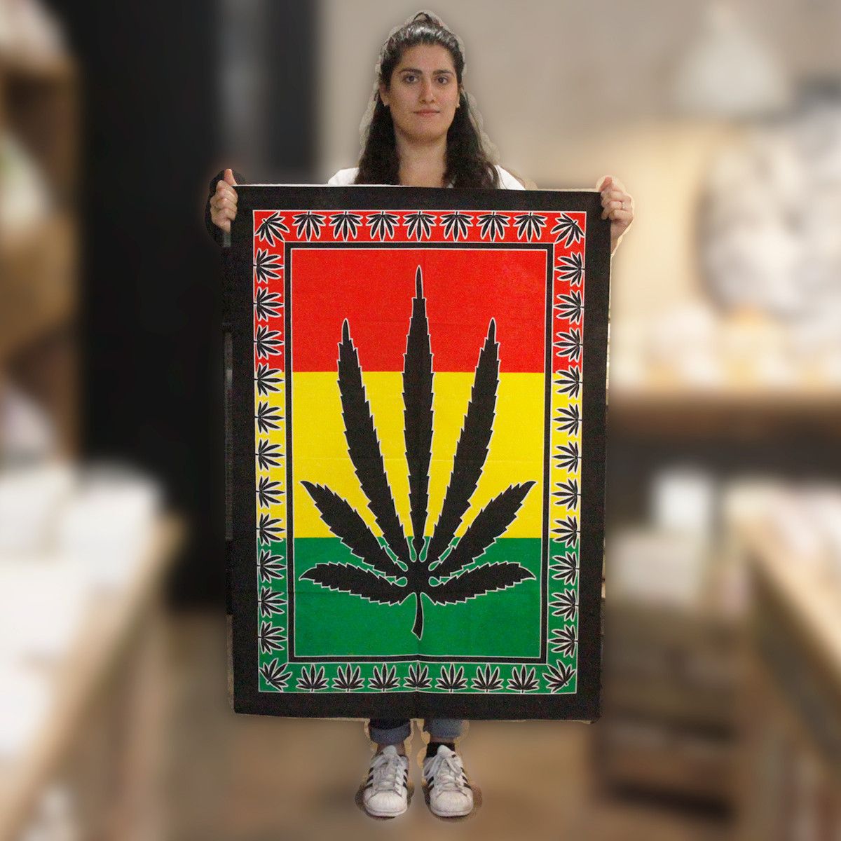 Cotton Wall Art (78x112cm) - Herbal Leaf – view 2