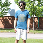 Nomad Sari Stonewashed Cotton T-Shirt – Mandala – Blue – Small – view 2