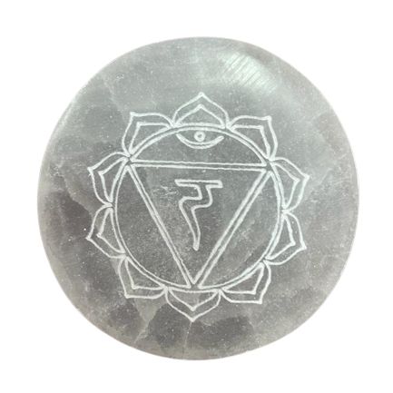 Selenite Chakra Charging Set of 7 Small Plates – view 3
