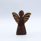 Small Mango Wood Angel - Gold Wings, 12cm – view 7