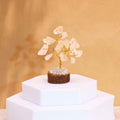 Rock Quartz Mini Gemstone Tree on Wood Base, 15 Stones