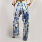 Nomad Sari Hand-Painted Lounge Pants - Gold & Blue Greek Motif – view 10