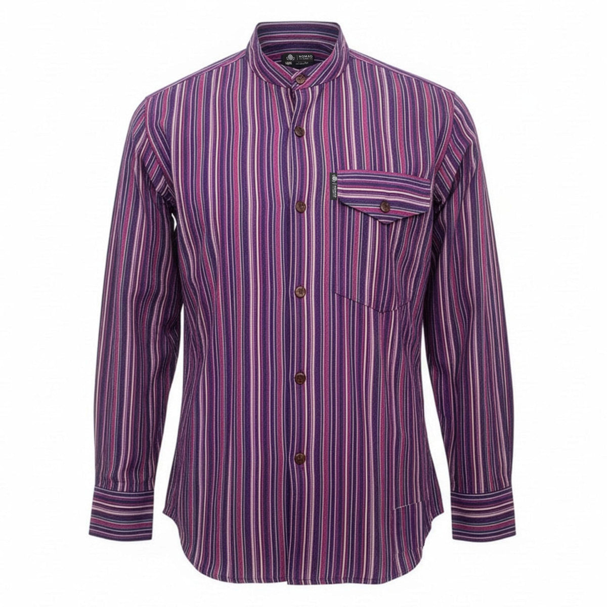 Nomad Sari Grandad Shirt - Black Purple - XL – view 9