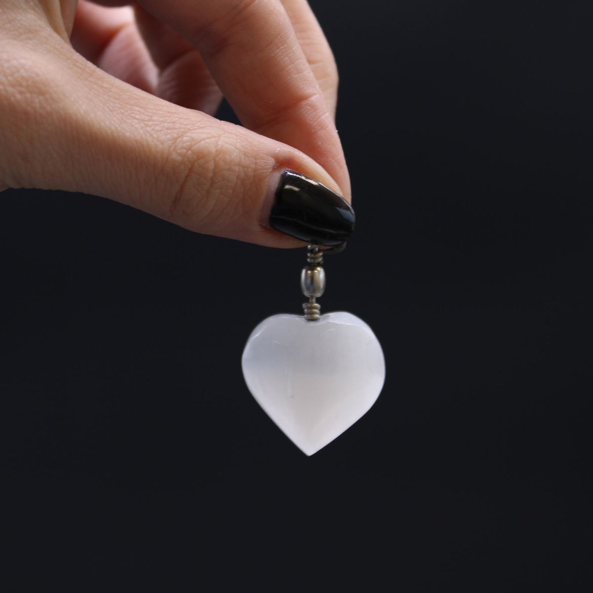 Selenite Heart Pendant – view 4