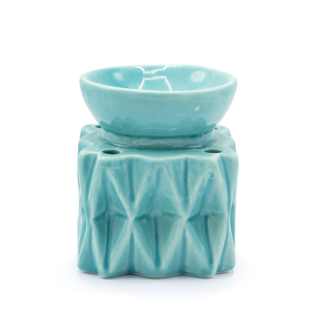 Ceramic Oil Burner - Geometric Cutout - Blue – view 2