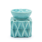 Ceramic Oil Burner - Geometric Cutout - Blue – view 2