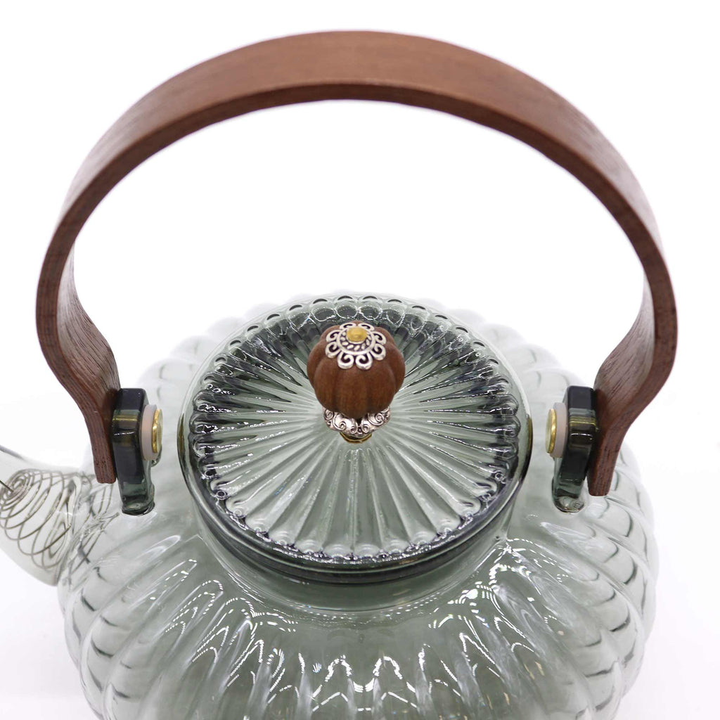 Charcoal Ribbed Glass Infuser Teapot - 950ml – view 3
