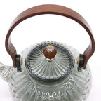 Charcoal Ribbed Glass Infuser Teapot - 950ml – view 3