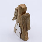 Mango Wood Angel in Angel, White Enamel, 15x3cm – view 3