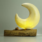 DriftGlow Lamp - Crackle Half Moon Shade, Grey – view 8
