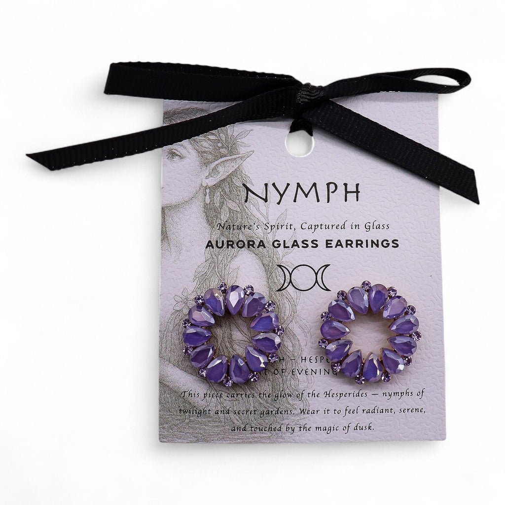 Nymph Lavender Loop Glass Earrings – view 4