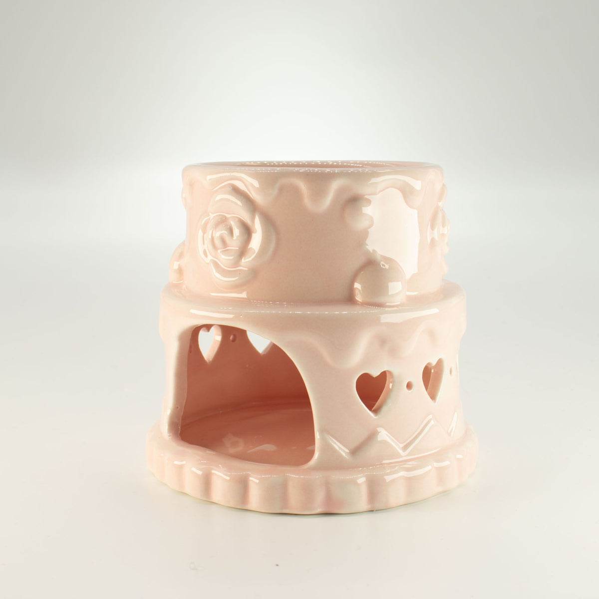 Ceramic Cake Oil Burner - Hearts - Pink – view 4