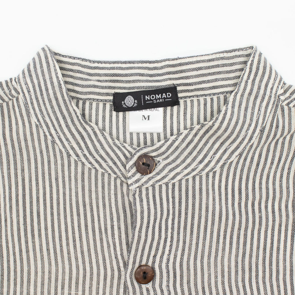 Nomad Sari Grandad Shirt - Grey Stone - Large – view 4