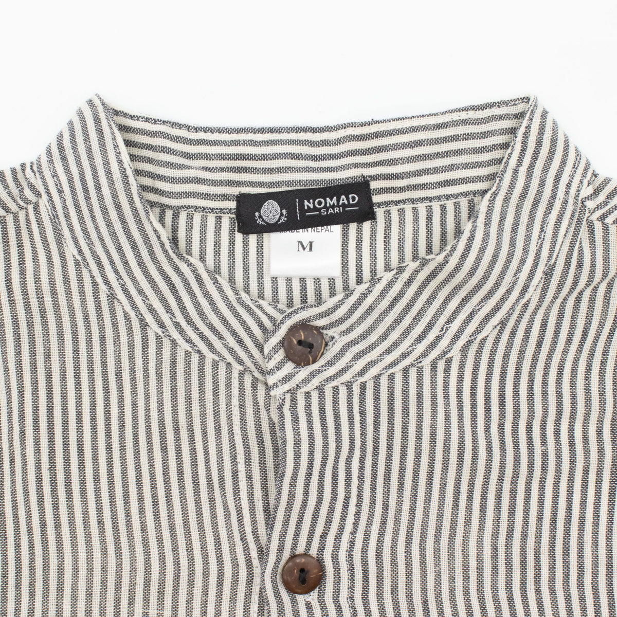 Nomad Sari Grandad Shirt - Grey Stone - Large – view 4