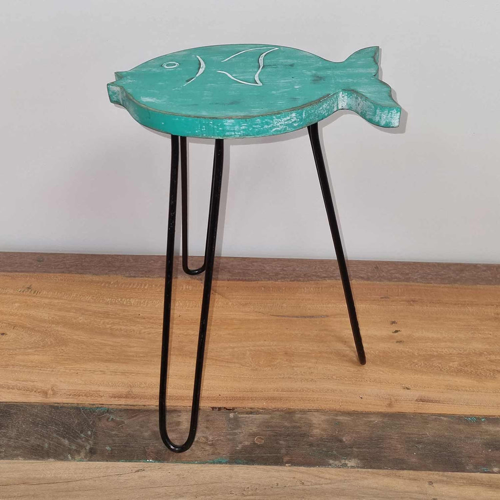 Albasia Wood Fish Stand - Turquoise – view 4
