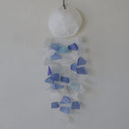 Recycled Glass Drop Wind Chime - Blue & White – view 3