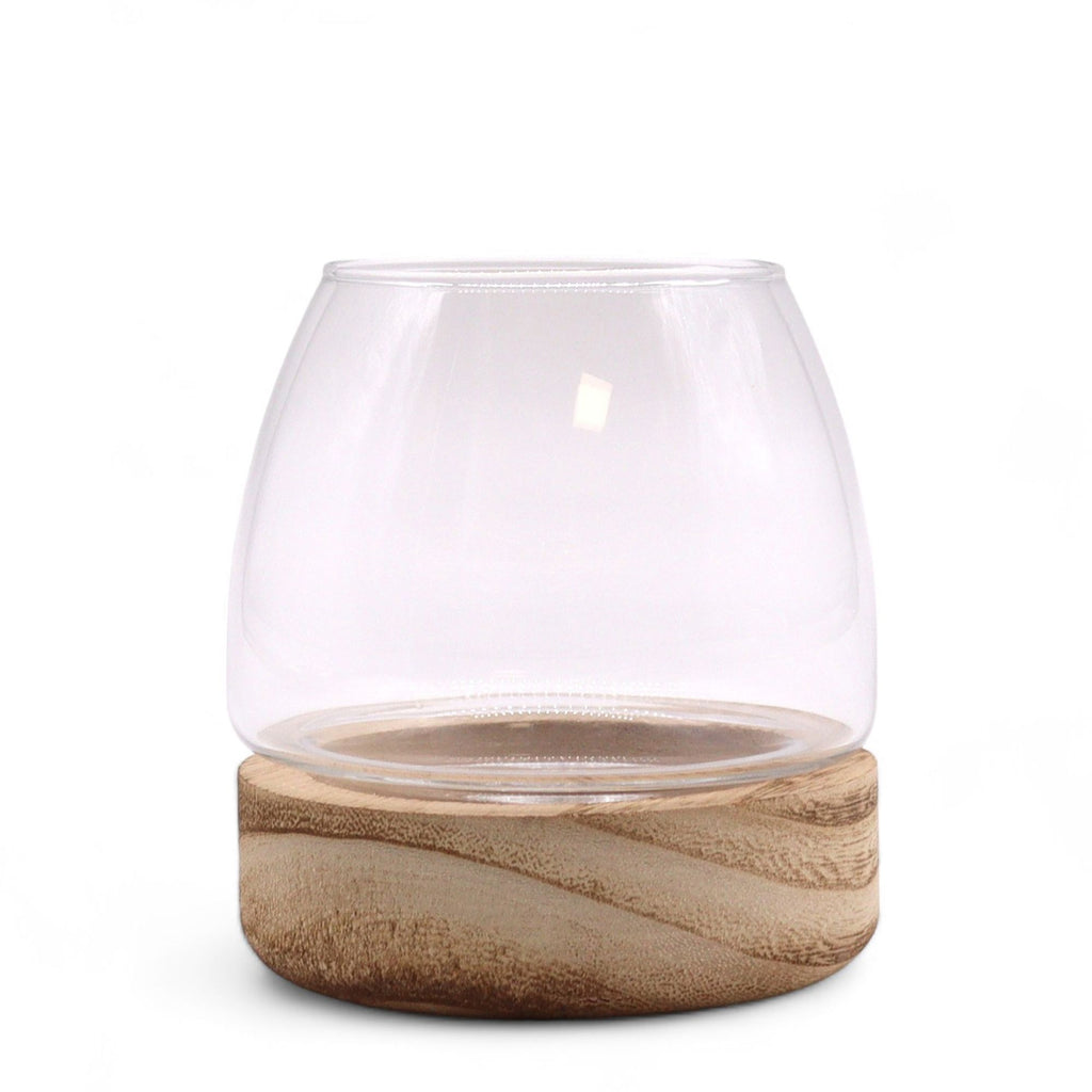 Mini Terrarium, Natural Tung Wood, 10x10cm