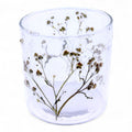 Natural Floral Glass Straight Candle Holder - Margarita 8x8cm