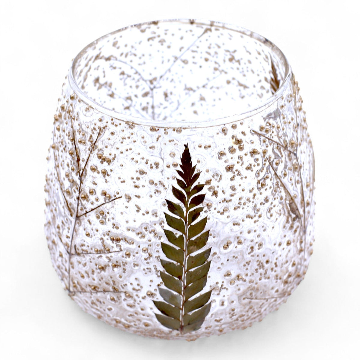 Natural Floral Glass Straight Candle Holder - Pino 10x9cm – view 8