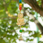 Brass Buddha Wind Chime with Chakra Beads, 53cm – view 5