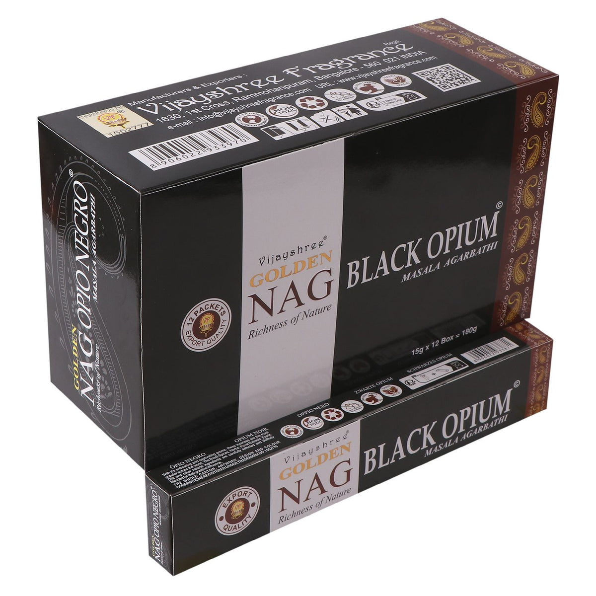 Golden Nag Black Opium Incense Sticks 15g Pack