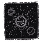 Fringed Cotton Altar Cloth - Moon and Sun Chart – view 2