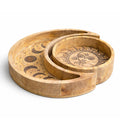Moon and Sun Round Tray Set of 2