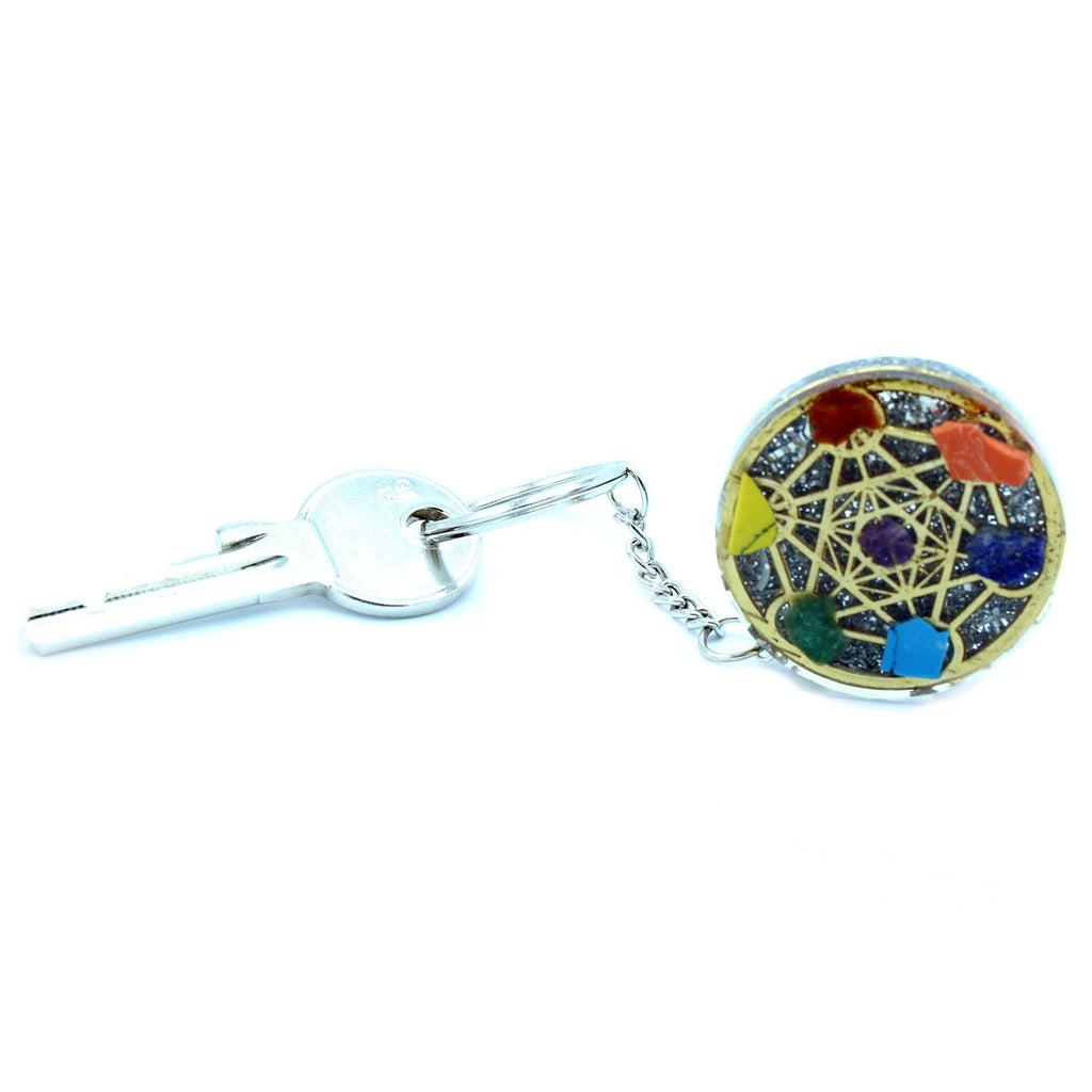 Orgonite Power Keyring - Round Seven Chakra – view 3