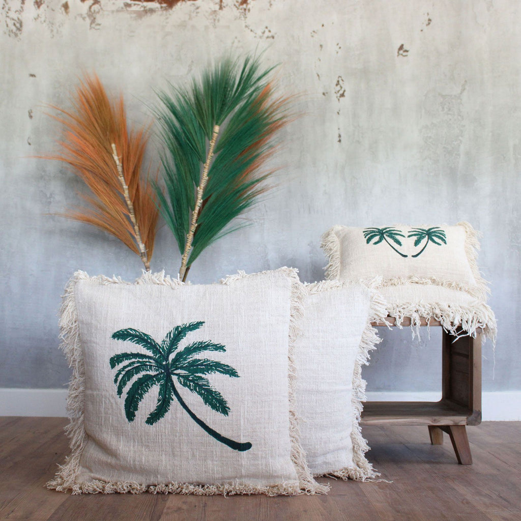 Linen Cushion Cover - Palm Tree - 45x45cm – view 4