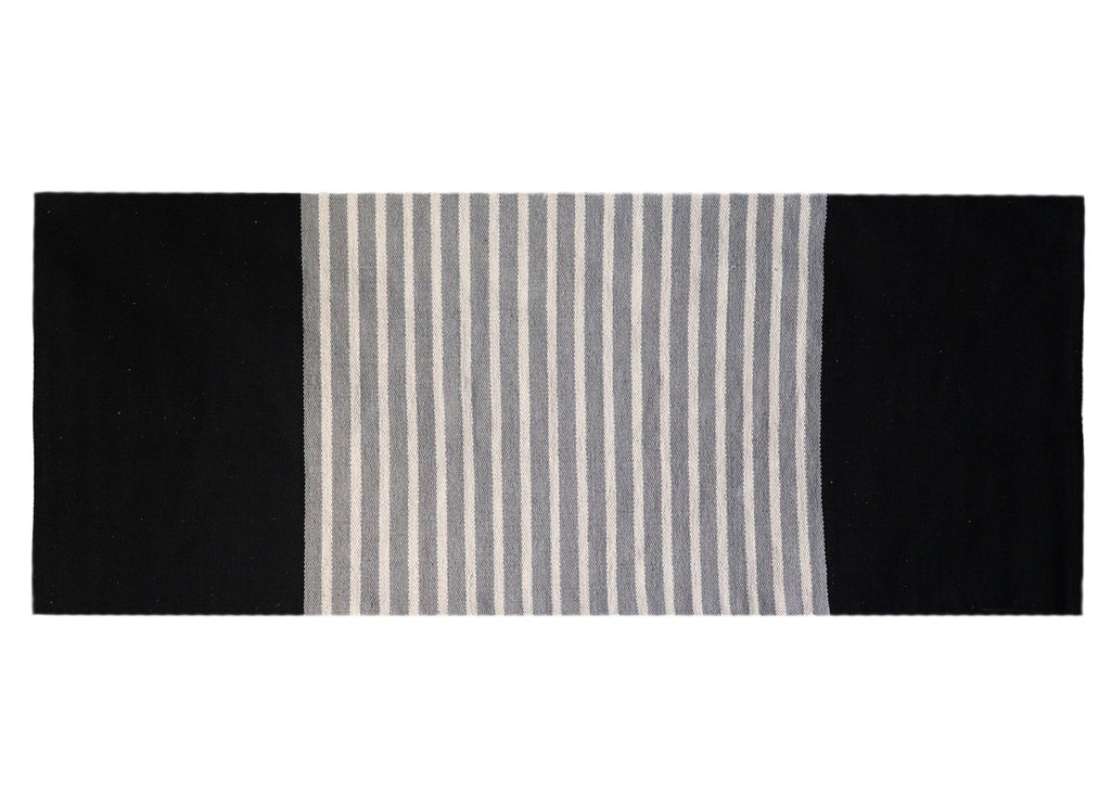 Indian Cotton Rug - Black/Grey - 70x172cm – view 2