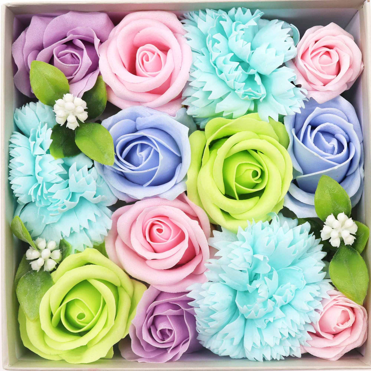 Square Soap Flower Gift Box - Baby Blessings Blue – view 3