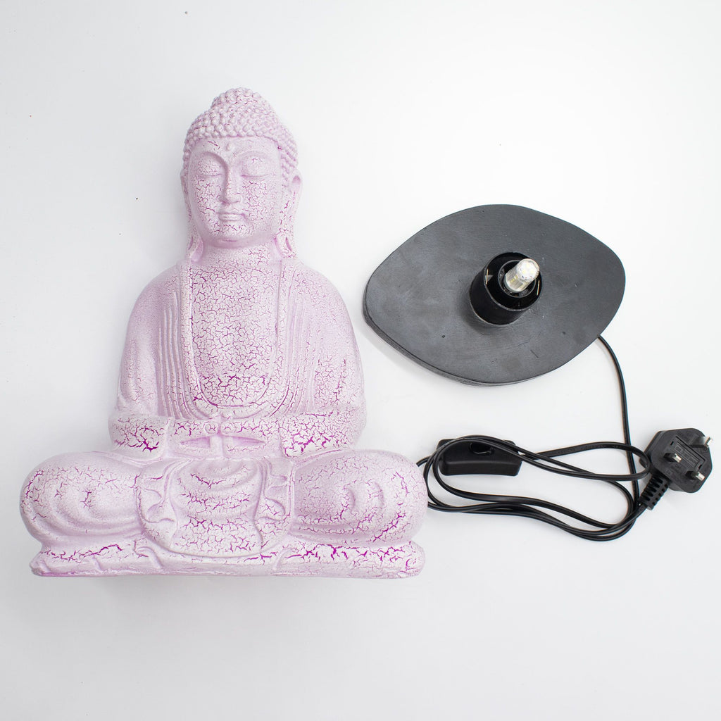 Meditation Buddha Glow Lamp - Cherry Crackle, Oval Stand – view 3